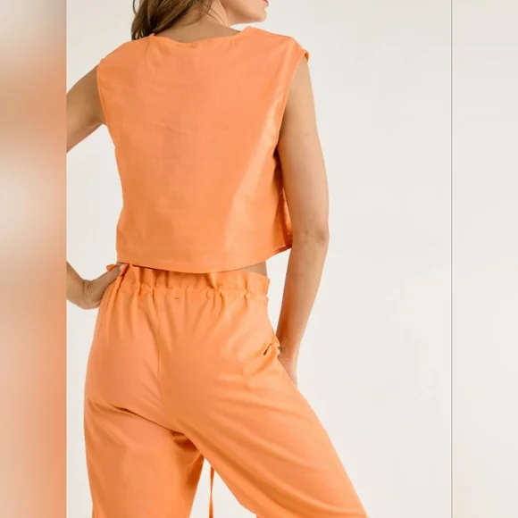 #431 🛑S,M,L BOHO CHIC WIDE LEG PANTS & CROP TOP 2pc SET - Picture 6 of 8